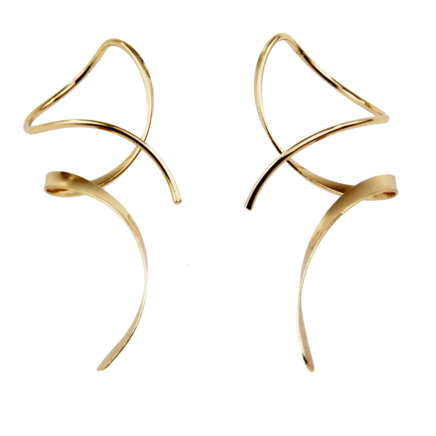 Spiral Threader Earrings for Women – Hand-Curved Dangle Design