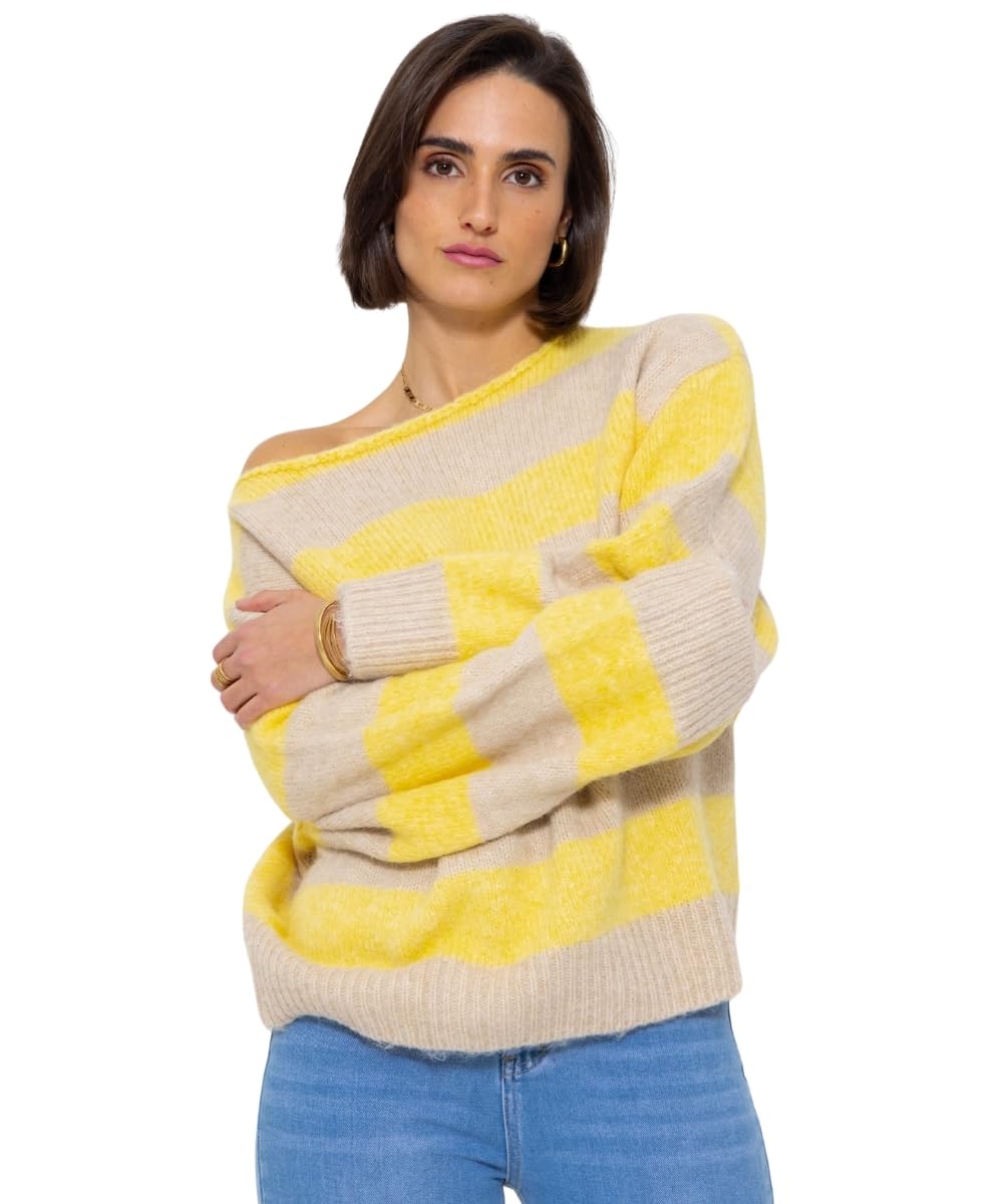 SASSYCLASSY Women’s Striped Oversize Sweater