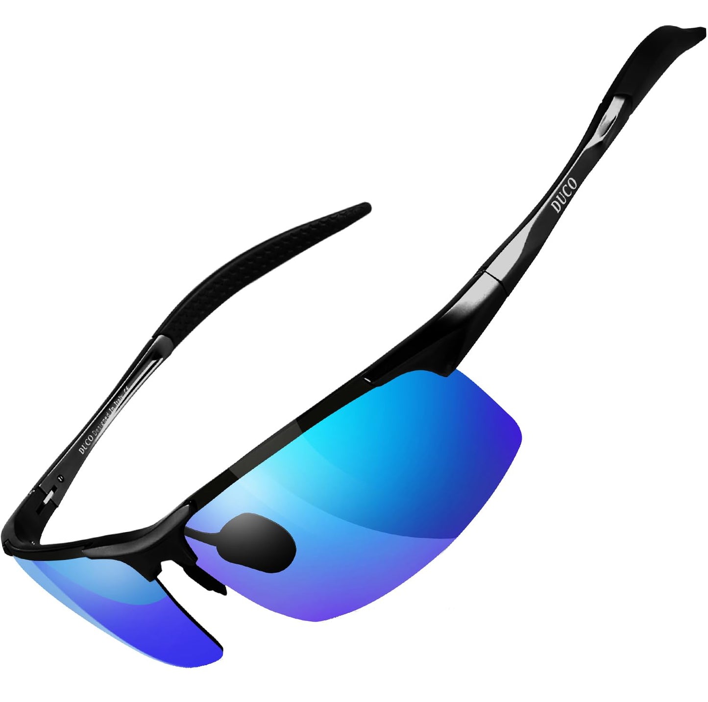DUCO Herren Sportbrille Polarisierte Sonnenbrille Fahrerbrille Ultraleichte Al-Mg Metallrahmen UV400-Schutz Männer Sonnenbrillen 8177S