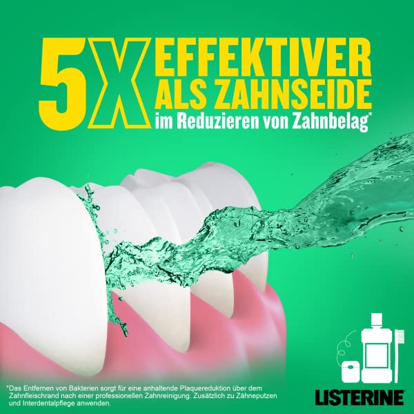 LISTERINE Total Care Zahnfleisch-Schutz (6 x 500 ml), antibakterielle Mundspülung mit Fluorid für gesundes Zahnfleisch, Zahnpflege Mundwasser reduziert Zahnbelag mit 6 in 1 Wirkung