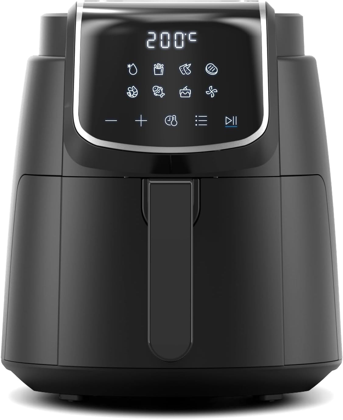 Midea MF-CN40C2 Heißluftfritteuse 4L, Ölfreie Airfryer 1500W, 8 Vorprogrammierte Kochmodi, 35-200℃, Backen, Braten, Grillen, Auftauen, Schüttelalarm, 60-Minuten Timer, 41 Rezepten, Spülmaschinenfest