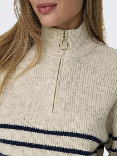 ONLY Women's Knitted Pullover – Casual Long Sleeve Sweater