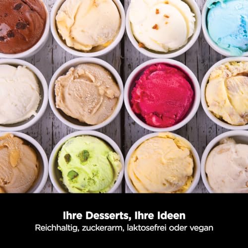 Ninja CREAMi Eismaschine & Frozen Dessert Maker mit 3 Behältern, 7 Programmen, macht Eiscreme, Gelato, Sorbet, Smoothie Bowl, Milchshakes und mehr, macht 1,4 L Eiscreme, Schwarz & Kupfer, NC300EUCP
