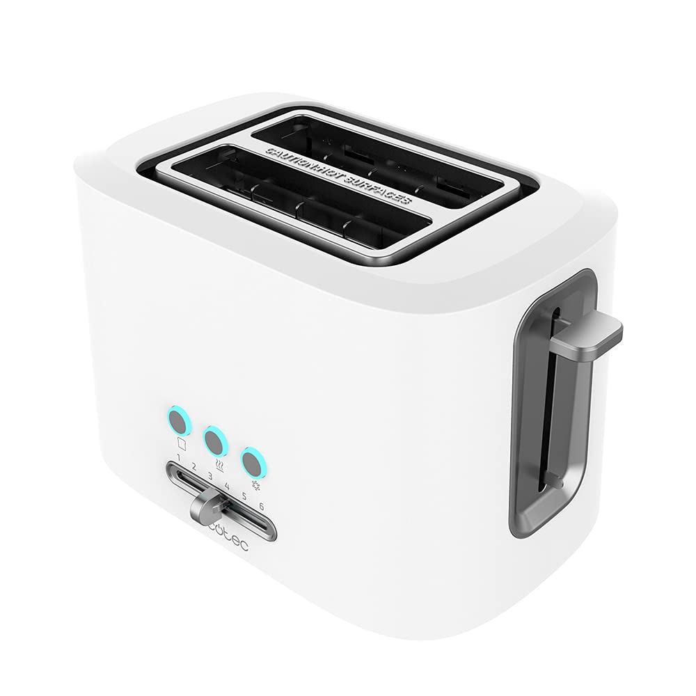 Cecotec Toaster Toast&Taste Extra B, 1000W Leistung, Doppel-Langschlitz für 2 Toasts, XL-Schlitz, Automatische Abschaltung und Pop-up-Funktion, Krümelablage, Obere Stäbe, Selbstzentrierung