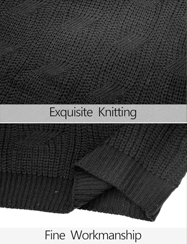 AIEOE Men’s V-Neck Cable Knit Sweater – Long Sleeve Casual Pullover