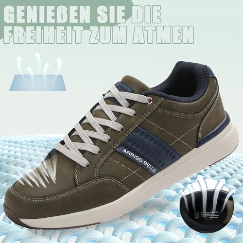 Men’s Casual Fashion Sneakers – Lightweight Non-Slip Faux Leather Shoes