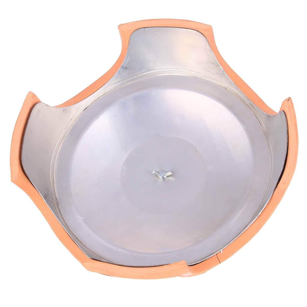 Emerio Pizzaofen, PIZZARETTE das Original, 1 handgemachte Terracotta Tonhaube, patentiertes Design, für Mini-Pizza, echter Familien-Spaß für 6 Personen, Terracotta Orange / Schwarz, PO-115984