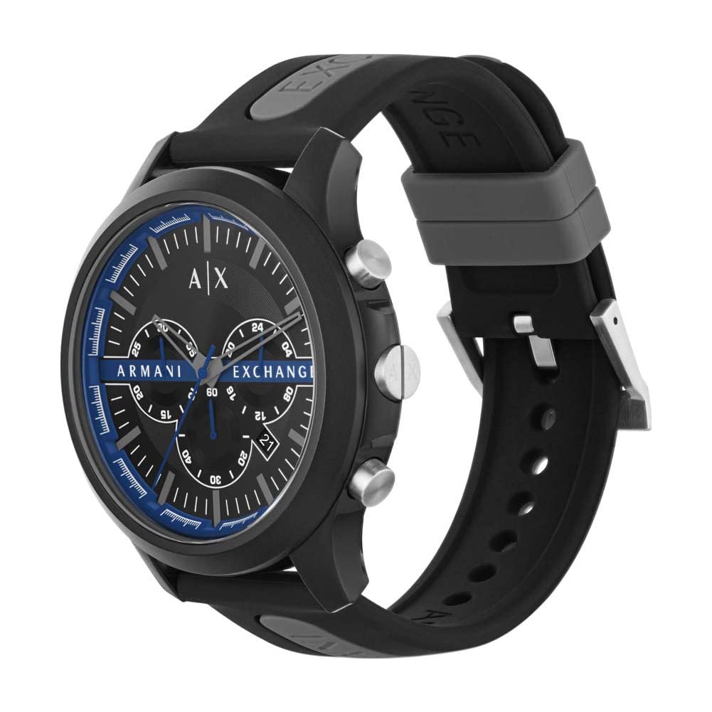 Armani Exchange Watch for Men, Chronograph Movement and 46mm Case Size with Stainless Steel, Leather or Silicone Strap