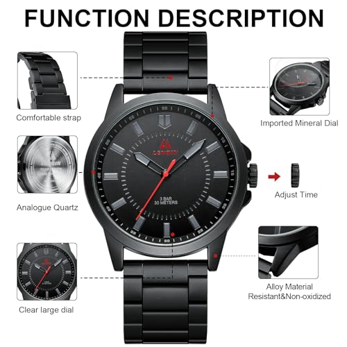 LN LENQIN Herren Uhr Edelstahl Uhren Herren Analog Quarz Uhr 30M Wasserdicht Armbanduhr Herren Mode Casual Designer Uhr für Männer