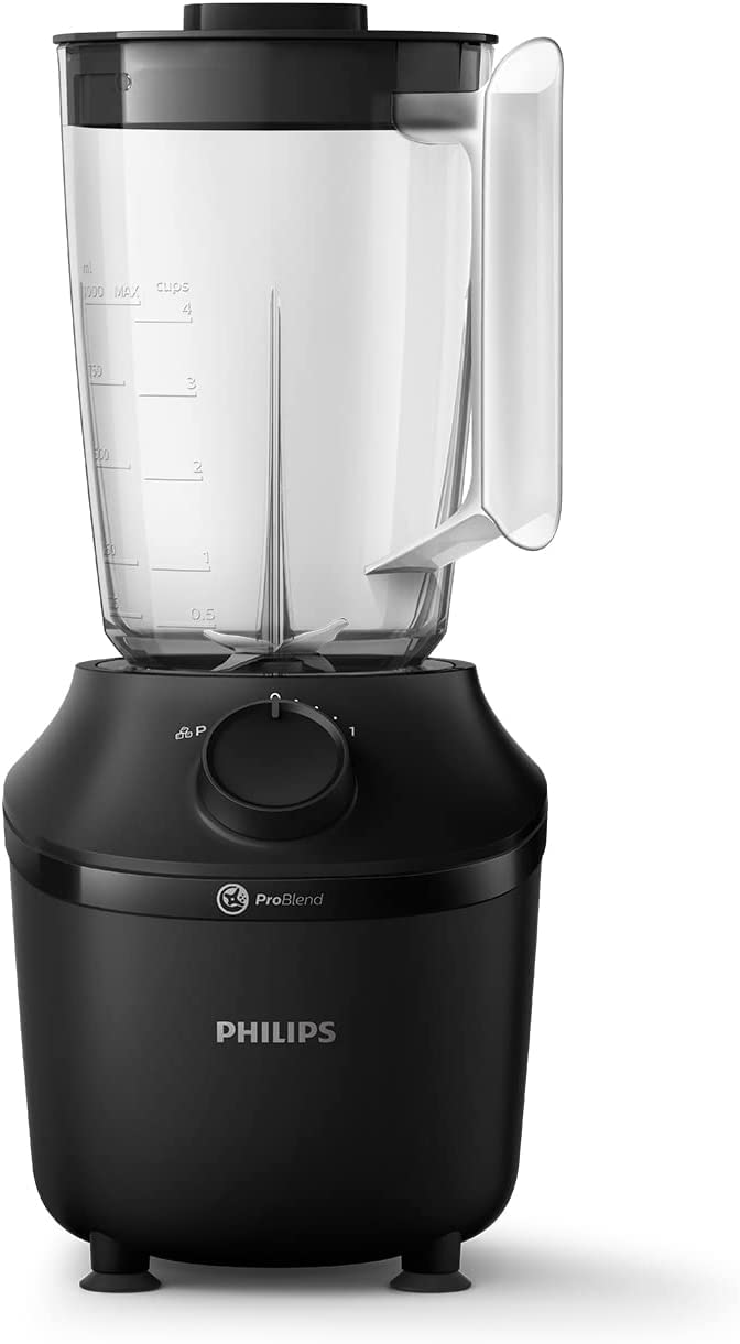 Philips Standmixer (450 Watt, ProBlend-Technologie, 1,9 Liter Kunststoffbehälter, inkl. Trinkflasche) schwarz