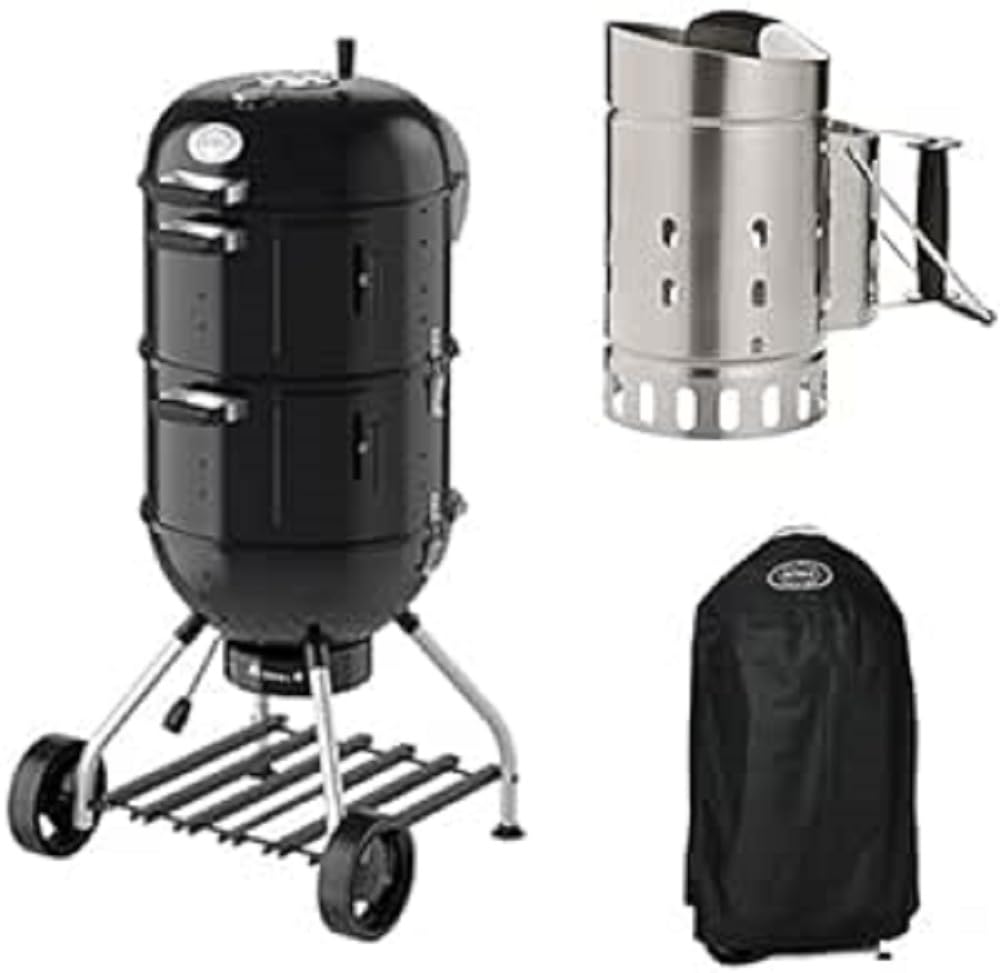 RÖSLE Holzkohle-Kugelgrill No.1 Sport F50, Hochwertiger Kohlegrill mit einstellbarer Luftzufuhr, Deckelscharnier, Deckelthermometer, stabiler Ablage, extra großer Grillfläche und Grillraum