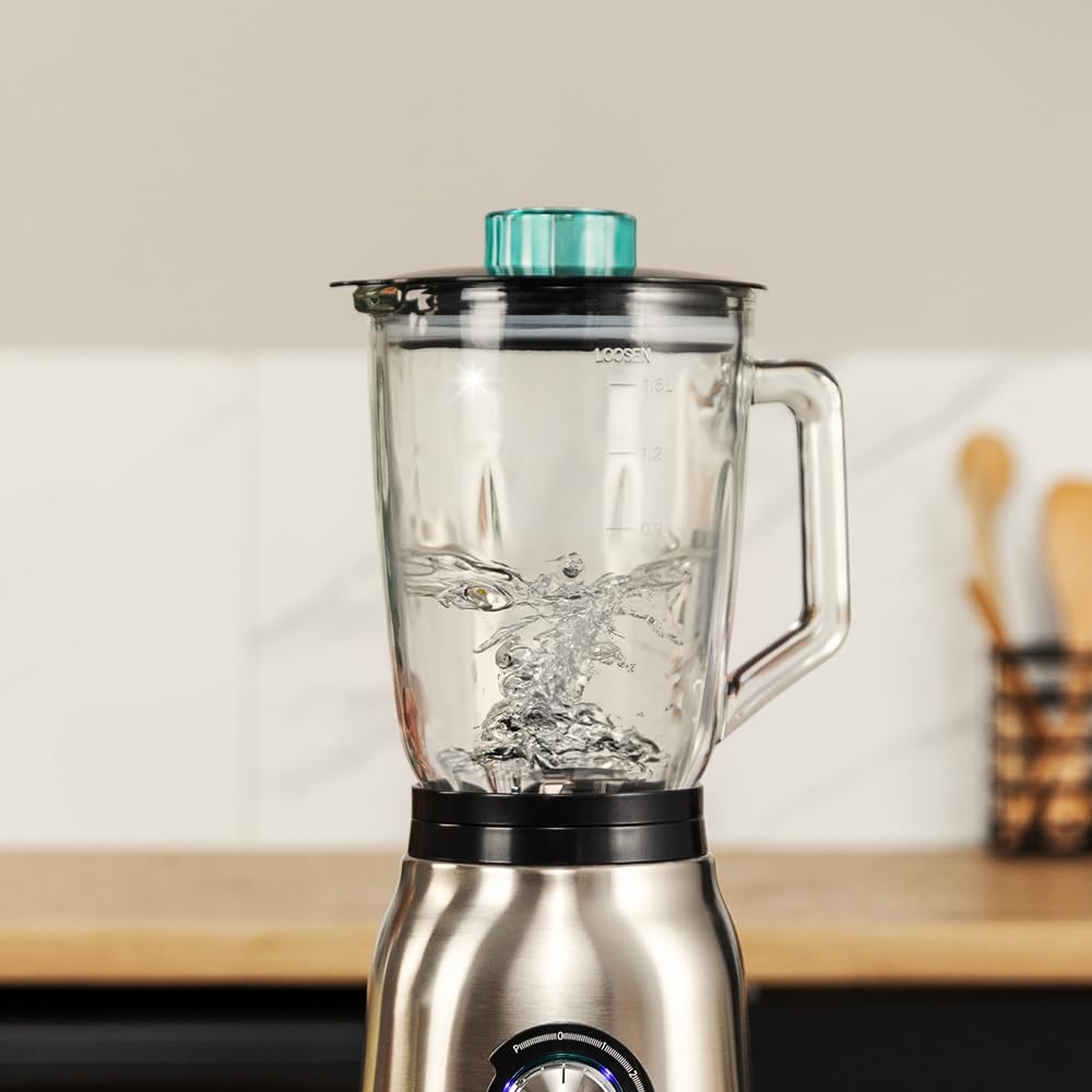 Cecotec Standmixer Power Black Titanium 1800MAX Blend It, 1800 W maximale Leistung, 5 Geschwindigkeiten, 6 Klingen aus Edelstahl, Ice-Crush-Funktion, Turbo- und Smoothie-Funktion, AutoClean-Funktion