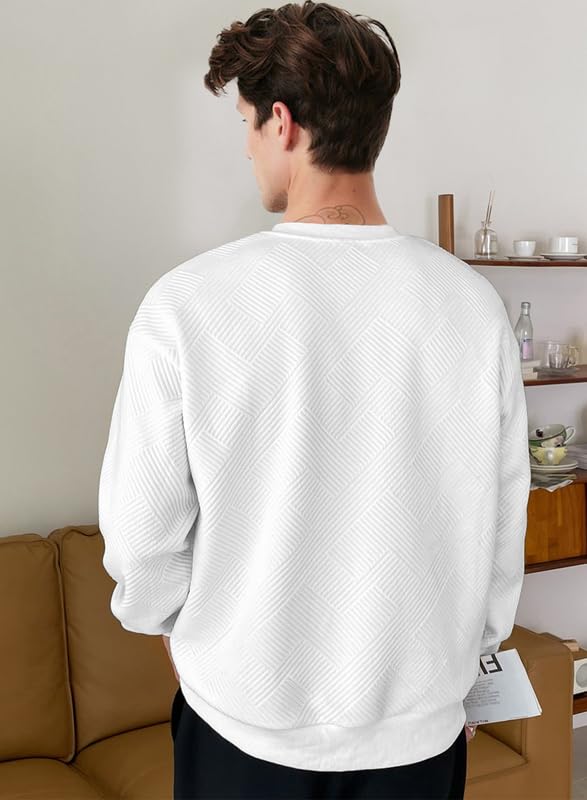 Men’s Crew Neck Colorblock Sweatshirt – Casual Raglan Pullover