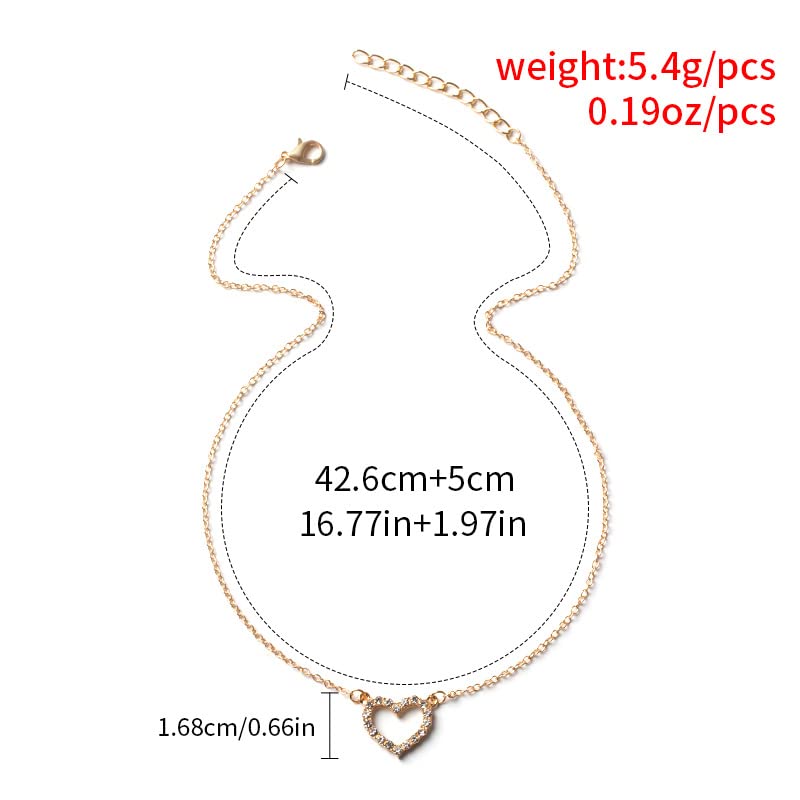 Atentuyi Tiny CZ Heart Pendant Necklace
