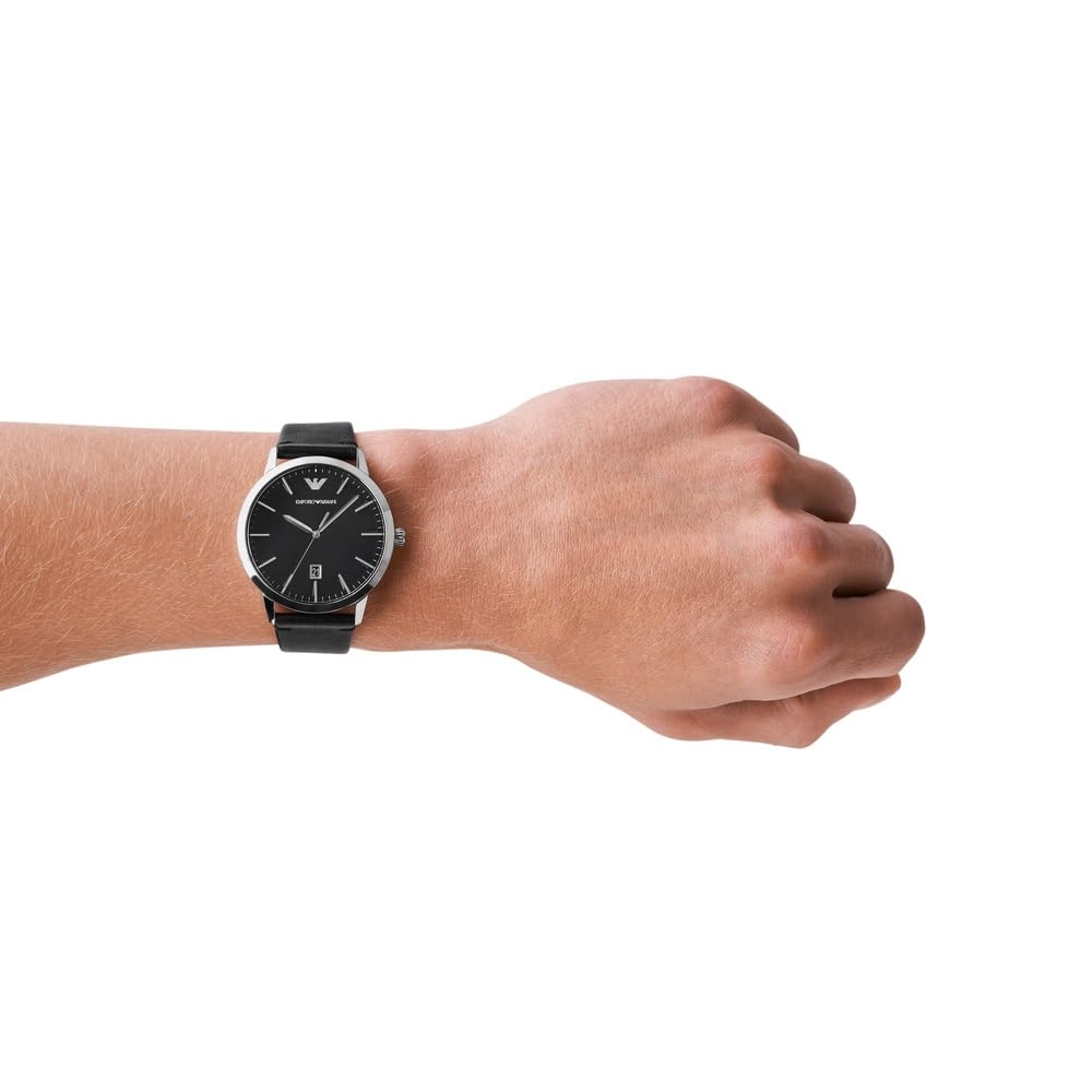 Emporio Armani men's watch with three hands, stainless steel, case size 43 mm