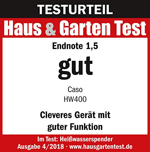 CASO HW 660 Heißwasserspender - Testurteil: sehr gut - heißes Wasser in wenigen Sekunden - spart bis zu 50% Energie gegenüber Wasserkochern - 8 Mengenausgaben - Wasserkocher mit Temperatureinstellung