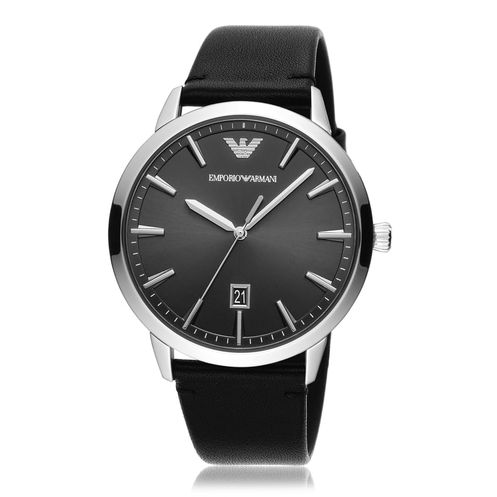 Emporio Armani men's watch with three hands, stainless steel, case size 43 mm