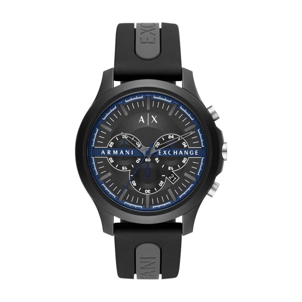 Armani Exchange Watch for Men, Chronograph Movement and 46mm Case Size with Stainless Steel, Leather or Silicone Strap