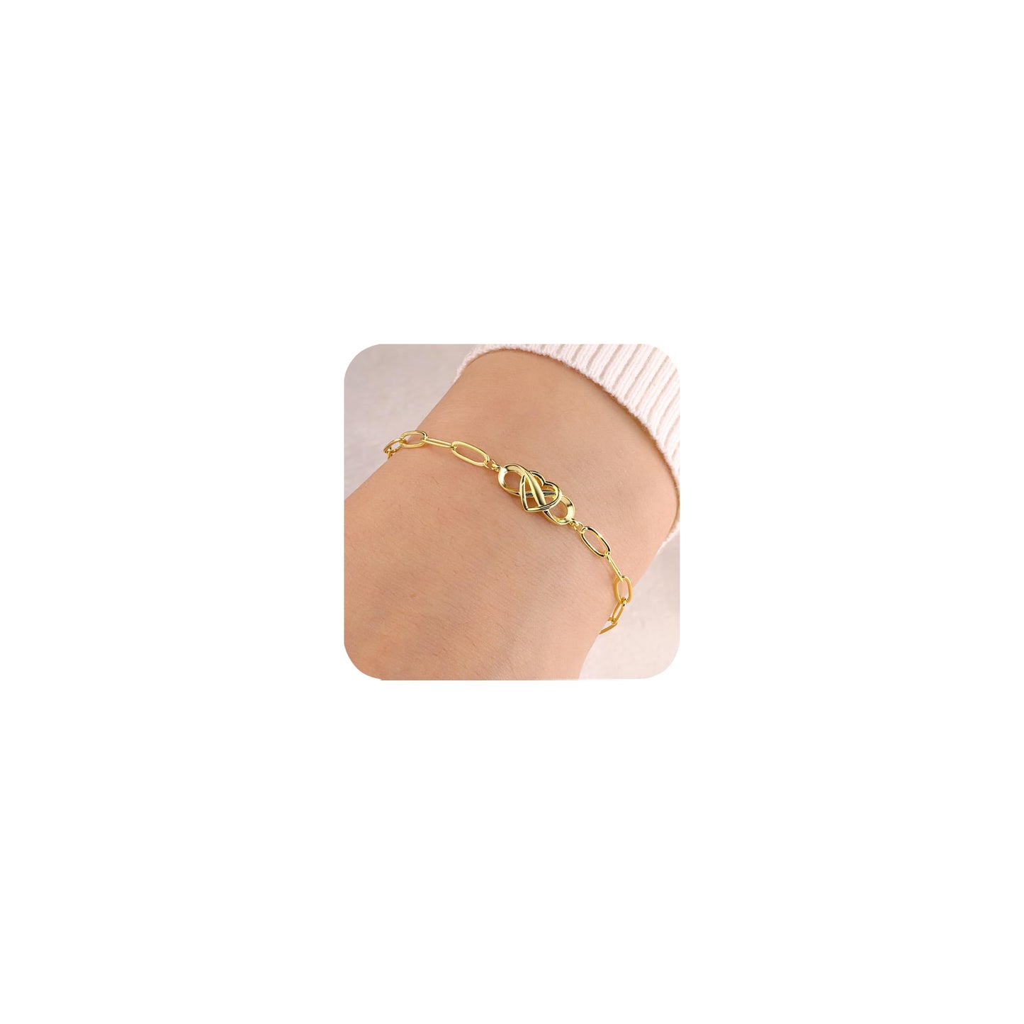 ASH'S CHOICE Double Heart Chain Bracelet
