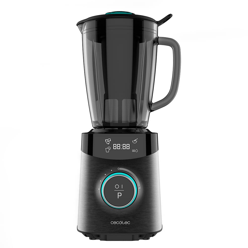 Cecotec Standmixer Power Black Titanium 1800MAX Blend It, 1800 W maximale Leistung, 5 Geschwindigkeiten, 6 Klingen aus Edelstahl, Ice-Crush-Funktion, Turbo- und Smoothie-Funktion, AutoClean-Funktion