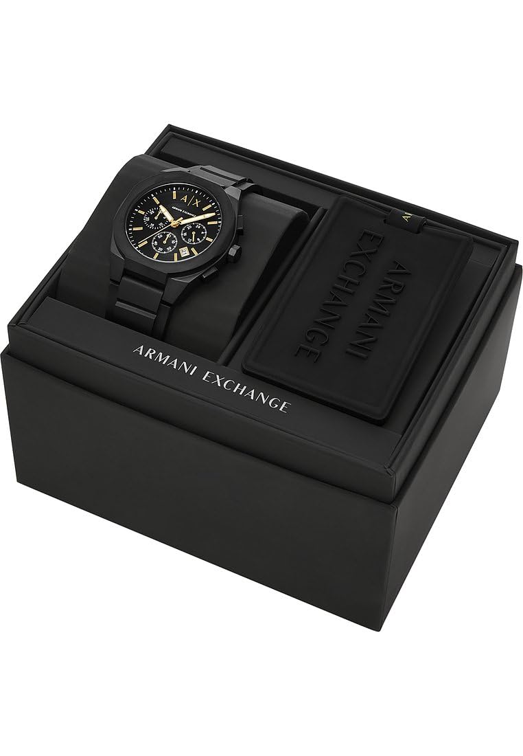 Armani Exchange Watch for Men, Chronograph Movement and 46mm Case Size with Stainless Steel, Leather or Silicone Strap