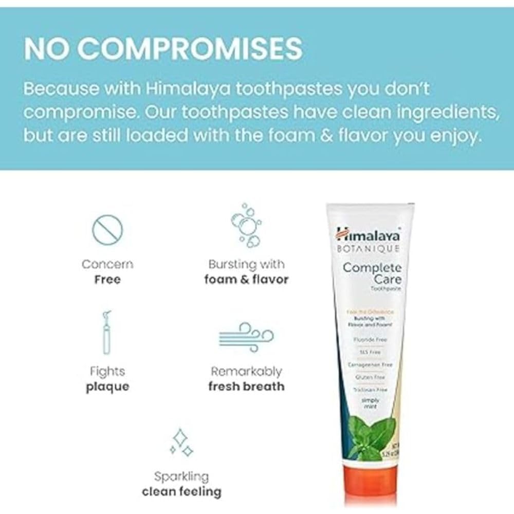 Himalaya Botanique Simply Mint Complete Care Toothpaste Refreshing Mint Flavour | Strong Teeth | Healthy Gums | Fresh Breath - 150g