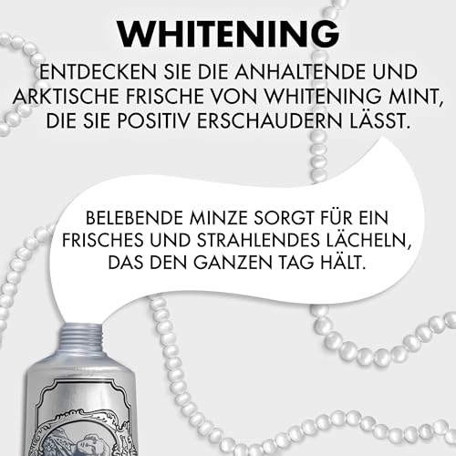 Marvis Whitening Mint Zahnpasta, 85 ml, Whitening Zahnpasta fördert eine natürliche Zahnaufhellung, Zahncreme entfernt Plaque & verleiht langanhaltende Frische