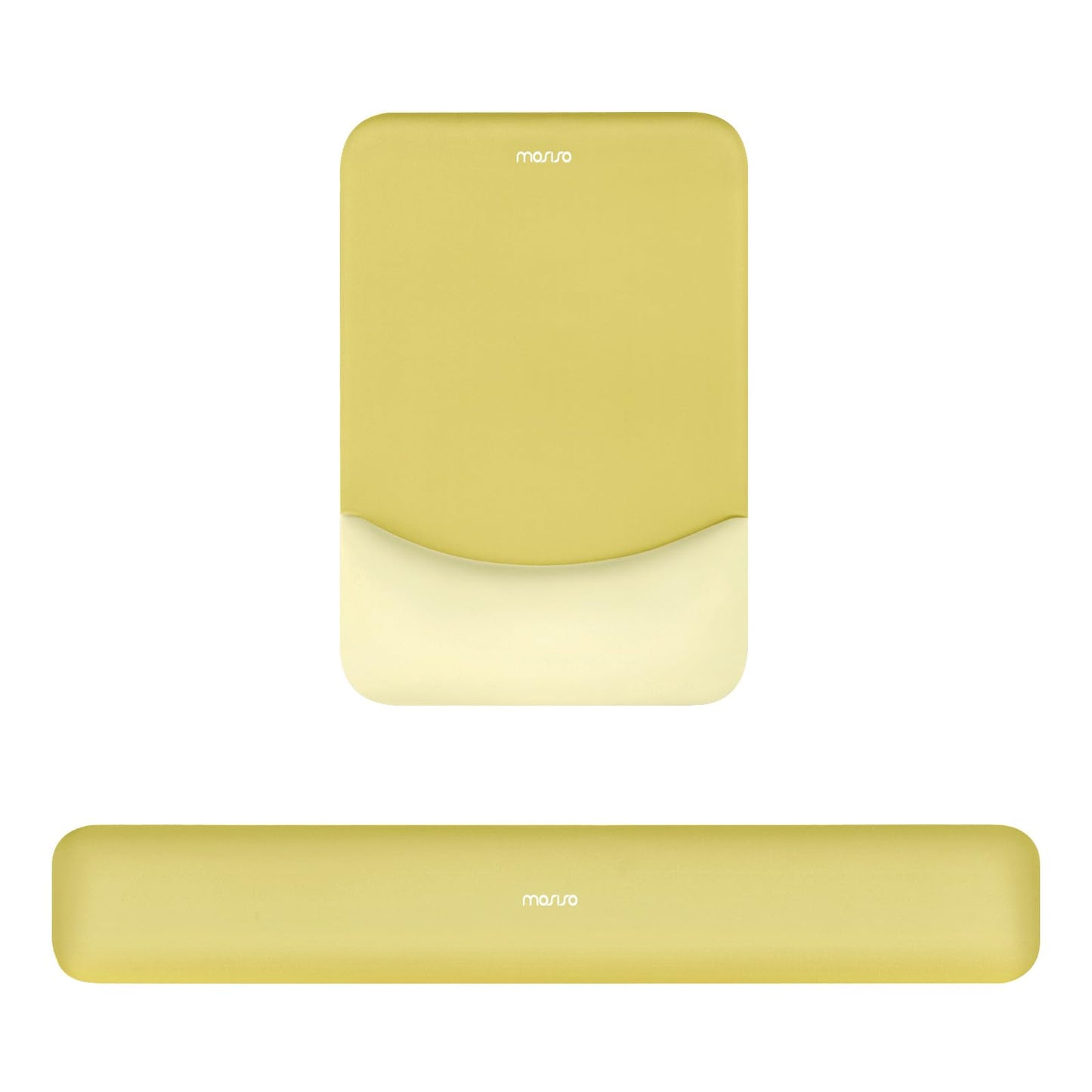 MOSISO Handgelenkstütze für Mauspad&Tastatur Set, Rechteckig Ergonomisch Mauspad Rutschfest Basis Home/Büro Schmerzlinderung&Typing Kissen mit Neopren Cloth&Erhöht Gebogen Memory Schaum,Grün