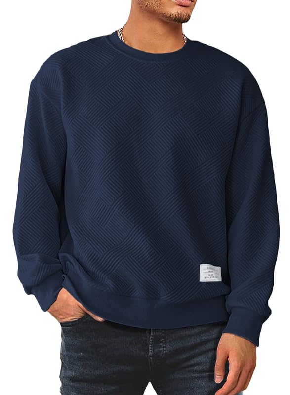Men’s Crew Neck Colorblock Sweatshirt – Casual Raglan Pullover