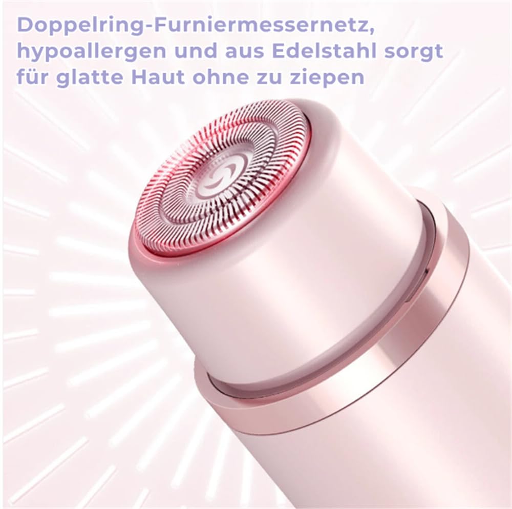 Pelvora Trimmer, 2-In-1 Elektrischer Rasierer Damen Intimbereich Intimrasierer für Frauen, Wasserdicht Elektrische Intimrasierer für Frauen (Rosa)