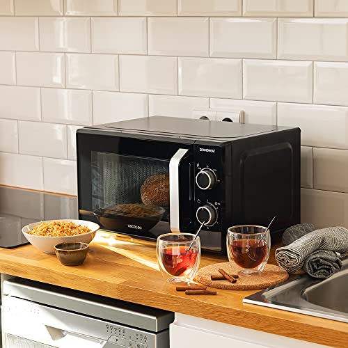 Cecotec Mikrowelle Pro Clean 5110 Inox. 700 W, Grill 800 W, 20 L, Ready 2 Clean, Beschichtung 3D Wave Frontspiegel, 8 Programme,60 Min Timer, LED, Edelstahl In Silber Schwarz