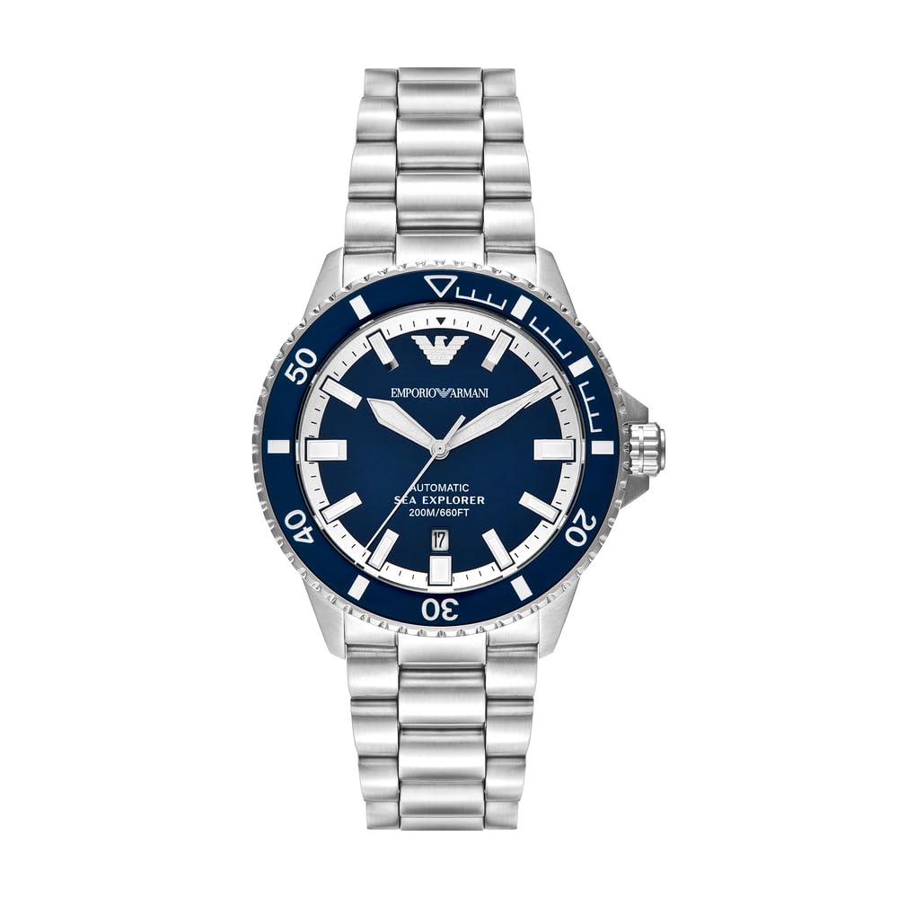 Emporio Armani Uhr für Herren, Quarzwerk und 42mm Gehäusegröße mit Edelstahl-, Leder- oder Silikonarmband