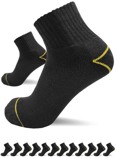 Work Quarter Socks for Men – 6-12 Pairs