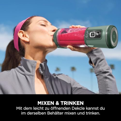 Ninja Blast Tragbarer Mixer / Blender / Smoothie Maker, 530ml Becher, Auslaufsicherer Deckel, Leistungsstarker Mini Standmixer, Kabellos & Wiederaufladbar, Zerkleinert Eis & Obst, Schwarz