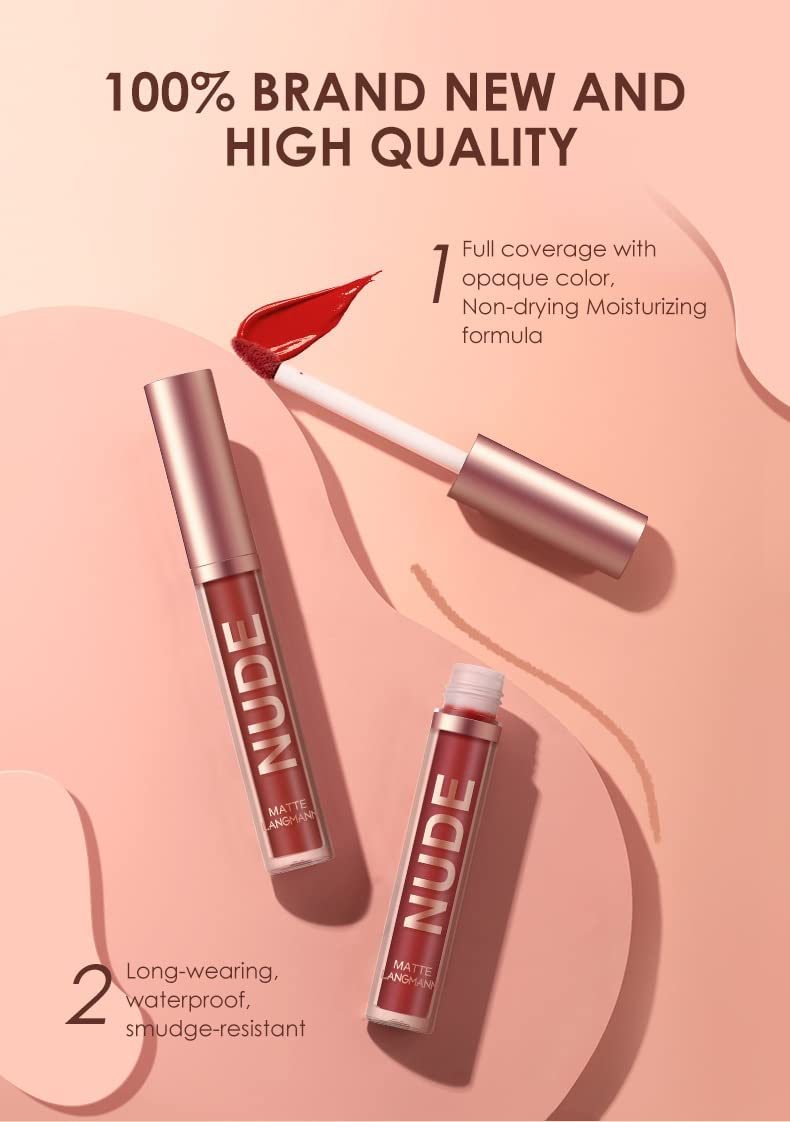 6-Piece Matte Lipstick Lip Liner Set – Long-Lasting Waterproof Non-Fading