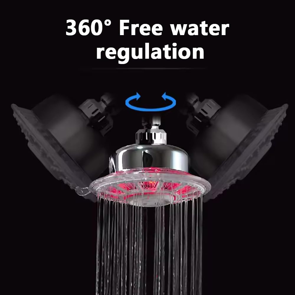 JINYOMFLY Regendusche Duschkopf mit LED, Regendusche mit LED Beleuchtung, Dusche Kopfbrause LED, 7 Farben Wechseln Automatisch, 2 Duschmodi