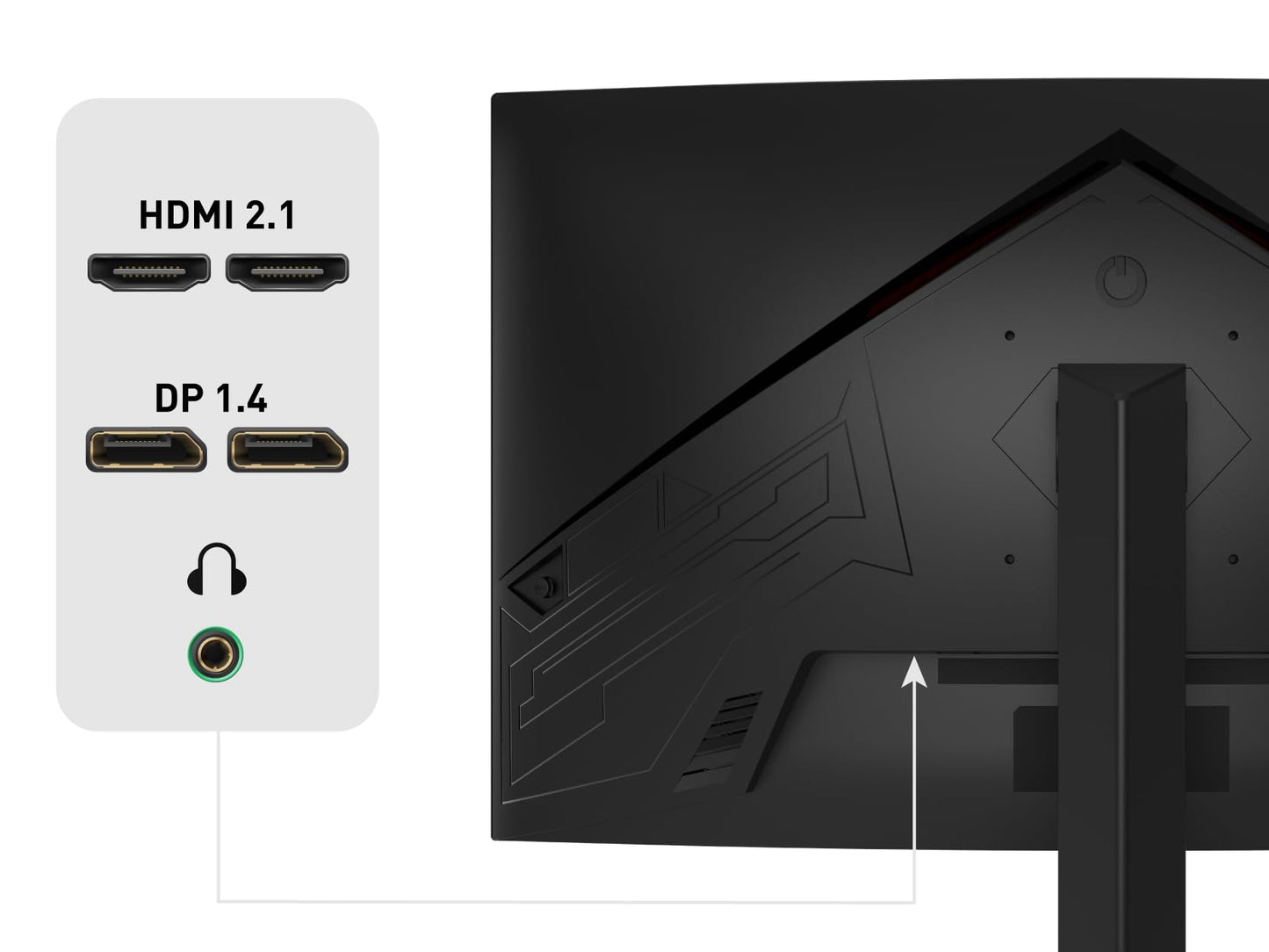 ODYS i27 Monitor - 27-Zoll-Bildschirm im rahmenlosen Design, Full HD, 100 Hz, mit HDR, IPS Panel, FreeSync, HDMI, USB-C, 3,5mm Audio