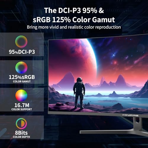 Minifire 24 Zoll USB-C Monitor mit Lautsprecher, 100Hz, IPS, FHD 1080P Adaptive Sync PC Bildschirm, HDMI USB-C Anschlüsse (MF24X3 HDMI-Kabel im Lieferumfang enthalten)