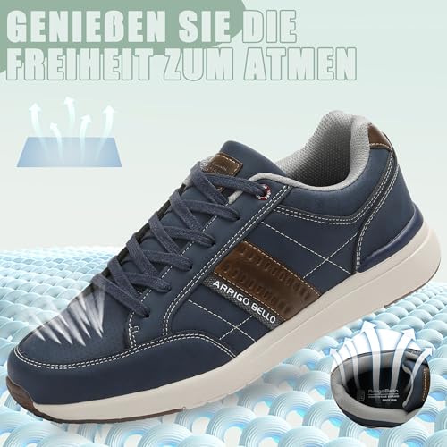 Men’s Casual Fashion Sneakers – Lightweight Non-Slip Faux Leather Shoes
