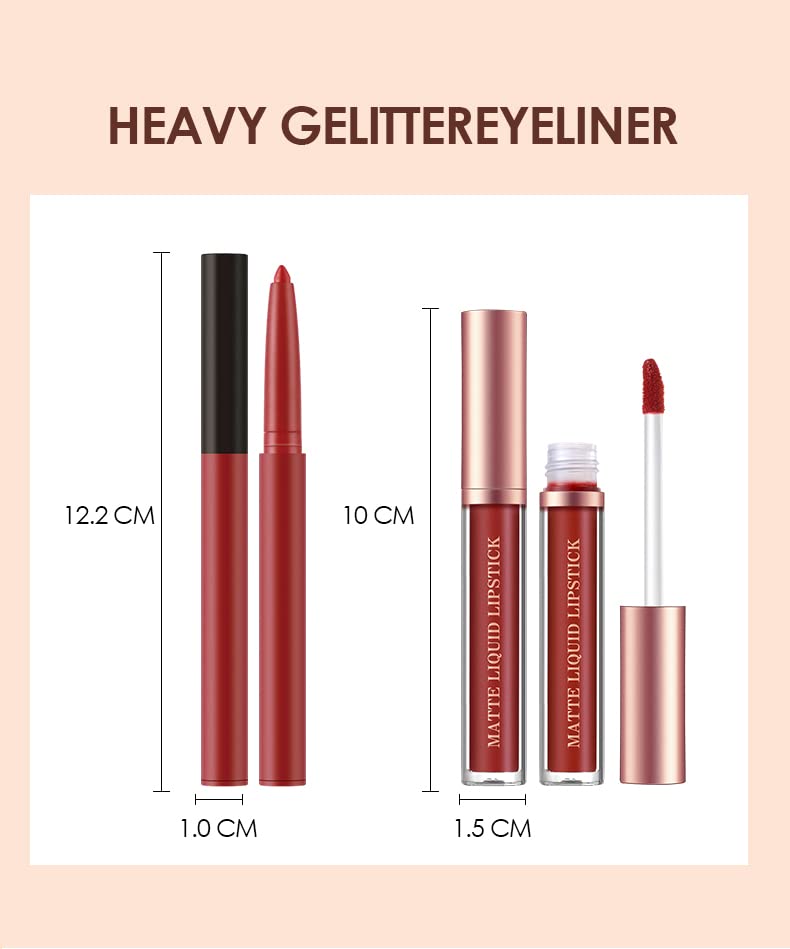 6-Piece Matte Lipstick Lip Liner Set – Long-Lasting Waterproof Non-Fading