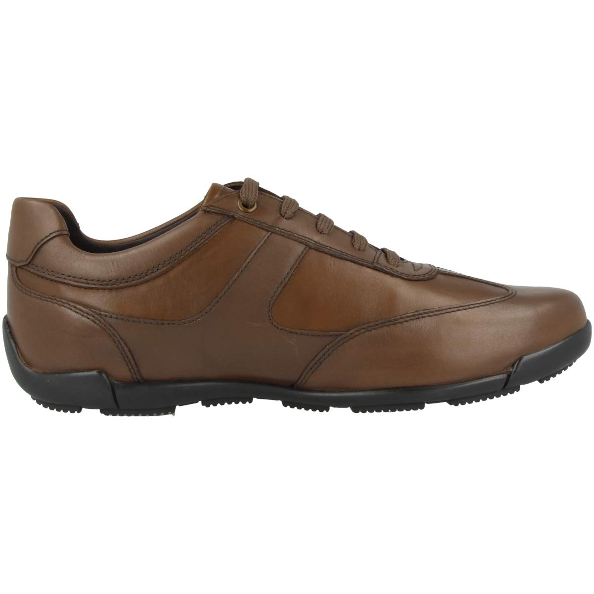 Geox Men’s U Edgware A Sneakers – Classic Leather Look with Breathable Sole