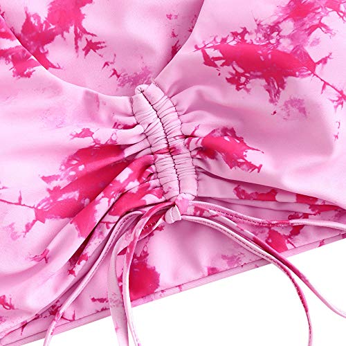 ZAFUL Padded Bikini Set Tie-Dye Triangle Top Low Waist Swim Shorts