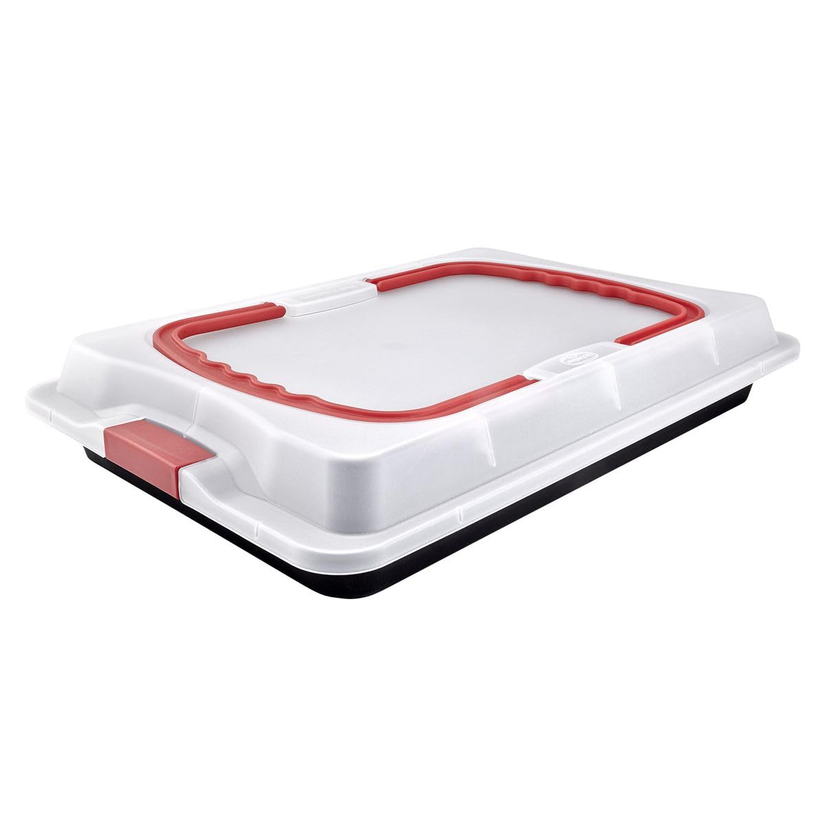 Dr. Oetker Backblech mit Transporthaube Bake & Go – 3in1: Ofenblech zum Backen, Aufbewahren und Transportieren – Antihaft, 42x29x4 cm