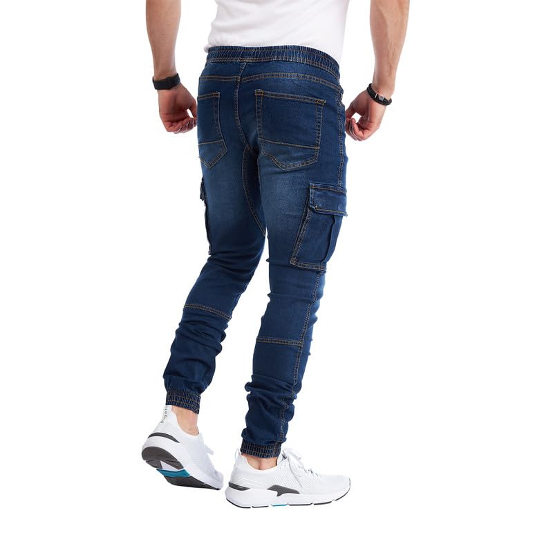 Men’s Cargo Jeans – Regular Slim Fit Denim Joggers