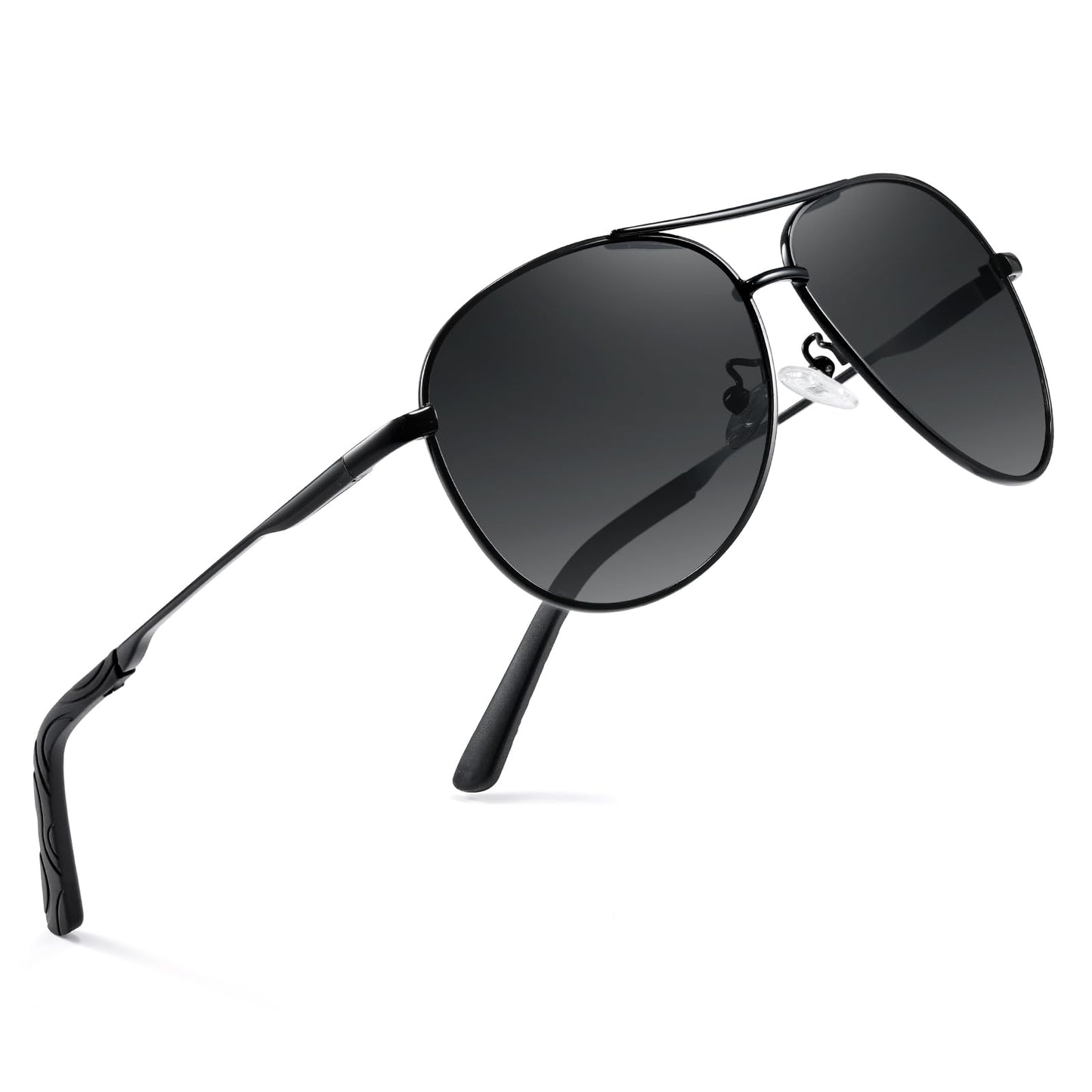 wearPro Sonnenbrille-Herren-Damen-Polarisiert Premium Metallrahmen Sonnenbrillen Unisex mit UV400 Schutz Vintage Schwarz Fahrerbrille