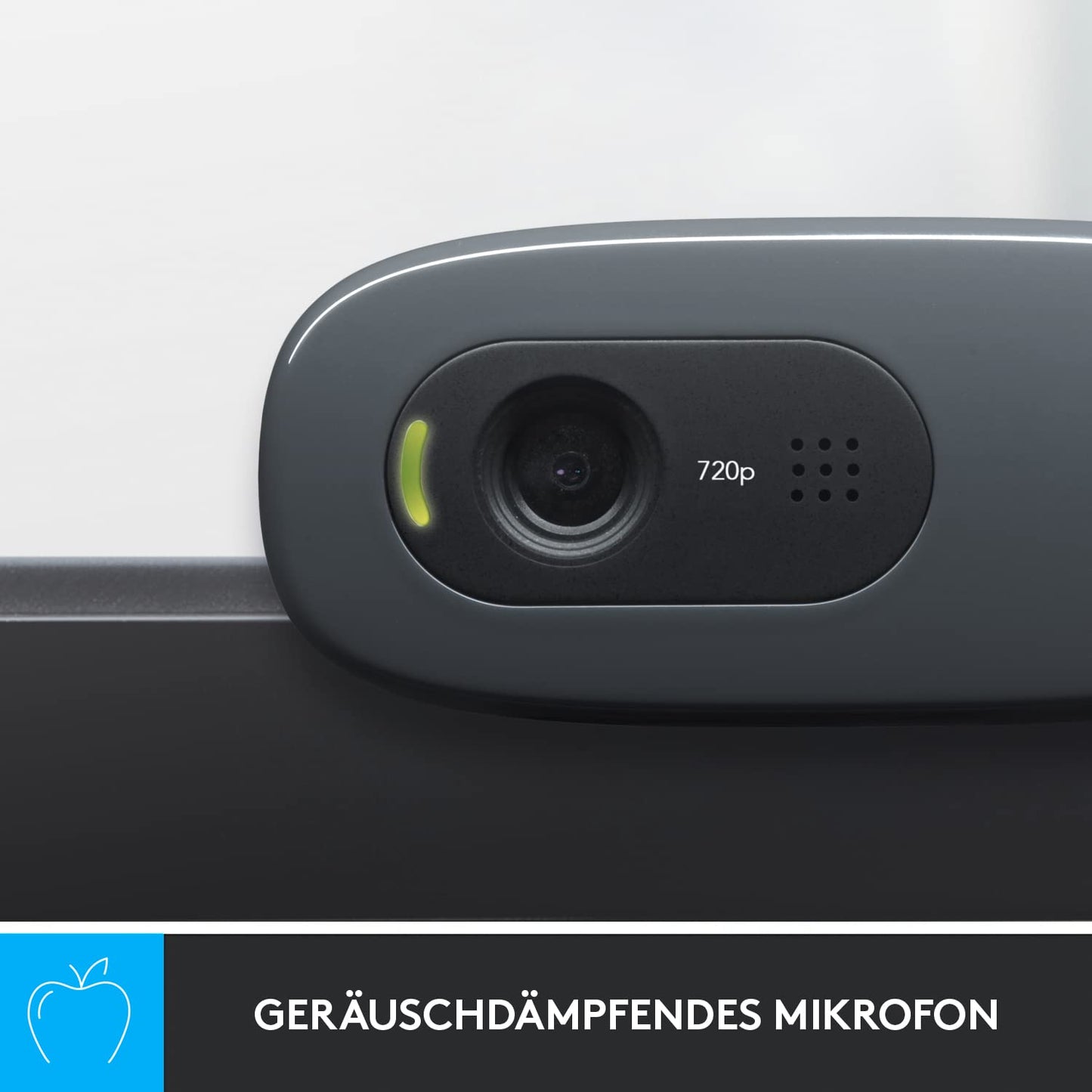 Logitech C270 Webcam, HD 720p, 60° Sichtfeld, Fester Fokus, Belichtungskorrektur, USB-Anschluss, Rauschunterdrückung, Universalhalterung, Für Skype, FaceTime, Hangouts, etc. - Schwarz