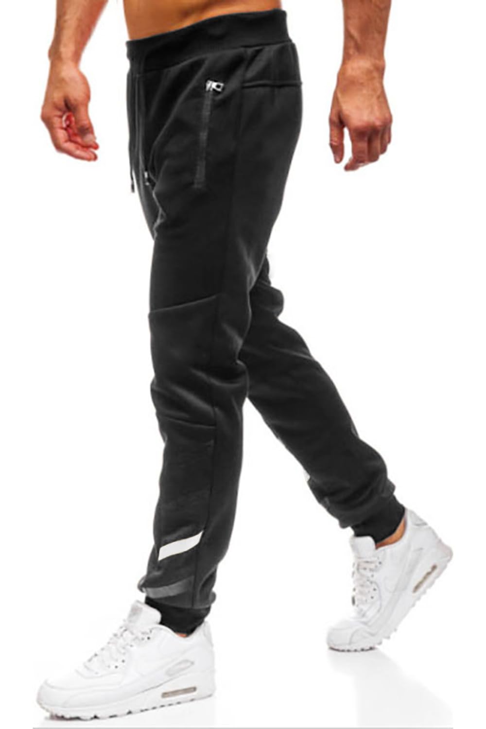 Men’s Sport Pants – Casual Jogger Cargo Sweatpants with Side Stripes