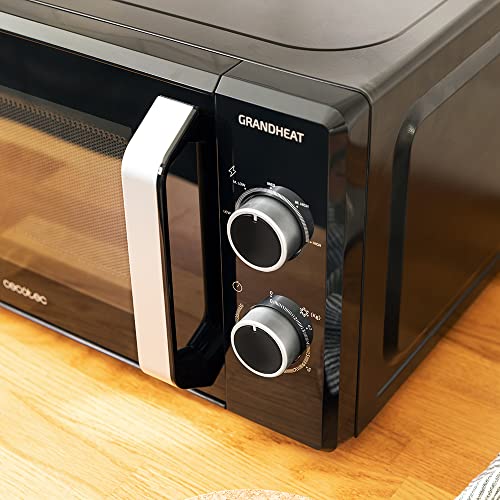 Cecotec Mikrowelle Pro Clean 5110 Inox. 700 W, Grill 800 W, 20 L, Ready 2 Clean, Beschichtung 3D Wave Frontspiegel, 8 Programme,60 Min Timer, LED, Edelstahl In Silber Schwarz
