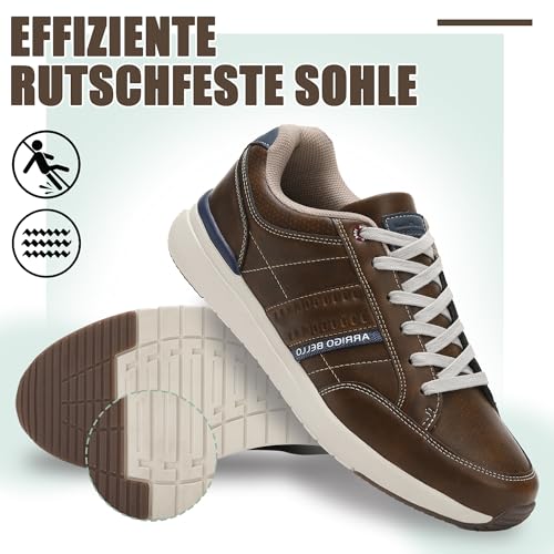Men’s Casual Fashion Sneakers – Lightweight Non-Slip Faux Leather Shoes