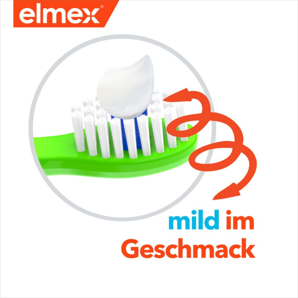 elmex Kinderzahnpasta 2-6 Jahre 50 ml – kindgerechte Zahnreinigung für hochwirksamen Kariesschutz – mit Aminfluorid für einen Dreifach-Schutzmechanismus